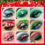 Green Red Eyeshadow Palette, Pigmented Matte Shimmer Christmas Makeup Pallet for Grinch, Shrek Makeup, 18 Colors Long Lasting Xmas Green Gold Glitter Eye Shadow Palette for Holiday, Parties, Cosplay