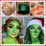Green Red Eyeshadow Palette, Pigmented Matte Shimmer Christmas Makeup Pallet for Grinch, Shrek Makeup, 18 Colors Long Lasting Xmas Green Gold Glitter Eye Shadow Palette for Holiday, Parties, Cosplay