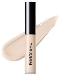 THESAEM Cover Perfection Tip Concealer 0.2 fl.oz. - 0.5 Ice Beige Neutral Beige for Light Skin Tones 13-19 - High Coverage Long Lasting Concealer - Korean Makeup for Dark Circles & Blemishes
