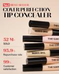 THESAEM Cover Perfection Tip Concealer 0.2 fl.oz. - 0.5 Ice Beige Neutral Beige for Light Skin Tones 13-19 - High Coverage Long Lasting Concealer - Korean Makeup for Dark Circles & Blemishes