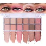 SUAKE Nude Pink Eyeshadow Palette, Matte & Shimmer, High Pigmented 12 Colors Brown Purple Eye Shadow Primers for Eye Makeup, Korean Powder Palet de sombras de ojos
