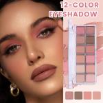 SUAKE Nude Pink Eyeshadow Palette, Matte & Shimmer, High Pigmented 12 Colors Brown Purple Eye Shadow Primers for Eye Makeup, Korean Powder Palet de sombras de ojos