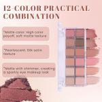 SUAKE Nude Pink Eyeshadow Palette, Matte & Shimmer, High Pigmented 12 Colors Brown Purple Eye Shadow Primers for Eye Makeup, Korean Powder Palet de sombras de ojos