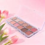 SUAKE Nude Pink Eyeshadow Palette, Matte & Shimmer, High Pigmented 12 Colors Brown Purple Eye Shadow Primers for Eye Makeup, Korean Powder Palet de sombras de ojos