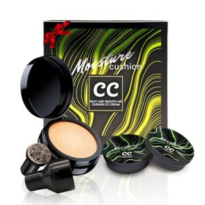 Mushroom Head Air Cushion CC Cream Christmas Gifts for Women, 1 Full-Size Makeup Foundation with 2 Refills & 1 Special Mushroom Head Puff, Upgraded Ingredients Long-lasting (Natural, 0.71 Fl Oz*3)