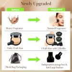 Mushroom Head Air Cushion CC Cream Christmas Gifts for Women, 1 Full-Size Makeup Foundation with 2 Refills & 1 Special Mushroom Head Puff, Upgraded Ingredients Long-lasting (Natural, 0.71 Fl Oz*3)