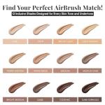 Jerome Alexander MagicMinerals AirBrush Foundation – 2 Piece Set with Airbrush Foundation and Kabuki Brush - Spray Makeup with Anti-aging Ingredients for Smooth Radiant Skin - Bright Light