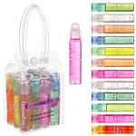 Expressions girl 12pc Roll On Lip Gloss Set with Carrying Case, Glossy Lip Make-up for Kids and Teens - Fruity Flavors, Non Toxic, Kid Friendly, Party Gift, Best Friends
