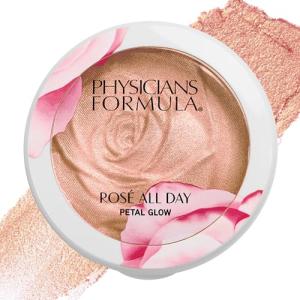 Physicians Formula Rosé All Day Highlighter Blush Face Powder, Shimmer Petal Glow, Pink Soft Petal, Dermatologist Tested, Clinicially Tested
