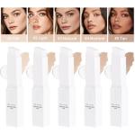 Blanc Cover Cream Stick, Color-Changing Foundation Stick, White Concealer, Hydrating Concealer, Dual-Ended with Detachable Brush (#Tan)