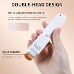 Blanc Cover Cream Stick, Color-Changing Foundation Stick, White Concealer, Hydrating Concealer, Dual-Ended with Detachable Brush (#Tan)