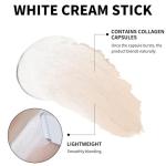 Blanc Cover Cream Stick, Color-Changing Foundation Stick, White Concealer, Hydrating Concealer, Dual-Ended with Detachable Brush (#Tan)