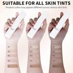 Blanc Cover Cream Stick, Color-Changing Foundation Stick, White Concealer, Hydrating Concealer, Dual-Ended with Detachable Brush (#Tan)