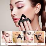 Pimoys 6 Pieces Powder Puff Face Makeup Sponge Soft Velour Triangle Powder Puffs Beauty Sponge Stocking Stuffers for Loose Powder (Black, Pink)