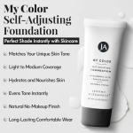 Jerome Alexander My Color Self-Adjusting Foundation, Hydrating & Lightweight Face Makeup, Skincare-Infused, with Kabuki Brush, Medium, 1 oz
