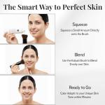 Jerome Alexander My Color Self-Adjusting Foundation, Hydrating & Lightweight Face Makeup, Skincare-Infused, with Kabuki Brush, Medium, 1 oz