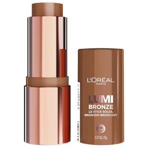 L'Oreal Paris Lumi Bronze Le Stick Soleil Bronzer Stick, Cream-To-Powder Bronzer For A Sunkissed Face Makeup Glow, 120 Copper Bronzette