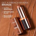 L'Oreal Paris Lumi Bronze Le Stick Soleil Bronzer Stick, Cream-To-Powder Bronzer For A Sunkissed Face Makeup Glow, 120 Copper Bronzette