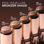 L'Oreal Paris Lumi Bronze Le Stick Soleil Bronzer Stick, Cream-To-Powder Bronzer For A Sunkissed Face Makeup Glow, 120 Copper Bronzette