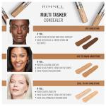Rimmel London, Multi-Tasker Concealer, 080 Tan, Crease-Proof, Transfer-Proof, Waterproof, Up To 24-Hour Wear, Vegan Formula, 0.33oz