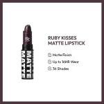 Ruby Kisses Lipstick, Matte Finish, Long-Lasting, Highly Pigmented, Smooth Apply, Full Coverage Lip Color Makeup (Blackberry)