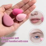 BS-MALL 10 Pcs Premium Makeup Sponges For Foundation - Beauty Blender Sponge Set With Finger & Triangle Puffs For Multi-purpose Use, Travel Essential & Daily Makeup (Transparent)