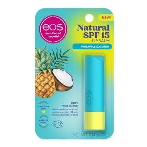 eos Natural SPF 15 Lip Balm- Pineapple Coconut, Daily Protection, Water Resistant, SPF Lip Balm, Sun Care, Sunblock for Lips, 0.14 oz