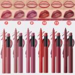 Wavuketu Nude Brown Lip Liner Lipstick for Women, Waterproof Long Lasting Lip Liner Pencil Lip Stick Set, Lip Kit With Lipliner Lipstick, Smudgeproof Lip pencil Lip Crayon 02#
