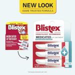 Blistex Medicated Lip Ointment 3 Count, 0.21 Oz. Relieves Cold Sores & Helps Heal Dry Chapped Lips, Lip Sores & Blisters Pain Relief Healing Balm, Stocking Stuffer for Holiday