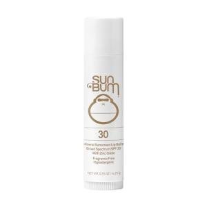 Sun Bum SPF 30 Mineral Sunscreen Lip Balm - Hawaii Act 104 Compliant (Octinoxate & Oxybenzone Free) - Zinc-Based Broad Spectrum UVA/UVB Lip Protection - 0.15 oz Stick