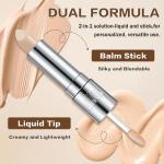 QIUFSSE Under Eye Concealer Stick,Full Coverage Concealer for Older Women,Teenagers,Middle-aged,Dual formula (liquid tip & balm stick),Long-lasting Wear,Tattoo Cover Up Makeup（01 Natural）