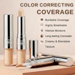 QIUFSSE Under Eye Concealer Stick,Full Coverage Concealer for Older Women,Teenagers,Middle-aged,Dual formula (liquid tip & balm stick),Long-lasting Wear,Tattoo Cover Up Makeup（01 Natural）