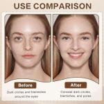 QIUFSSE Under Eye Concealer Stick,Full Coverage Concealer for Older Women,Teenagers,Middle-aged,Dual formula (liquid tip & balm stick),Long-lasting Wear,Tattoo Cover Up Makeup（01 Natural）