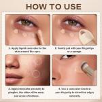 QIUFSSE Under Eye Concealer Stick,Full Coverage Concealer for Older Women,Teenagers,Middle-aged,Dual formula (liquid tip & balm stick),Long-lasting Wear,Tattoo Cover Up Makeup（01 Natural）