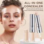 QIUFSSE Under Eye Concealer Stick,Full Coverage Concealer for Older Women,Teenagers,Middle-aged,Dual formula (liquid tip & balm stick),Long-lasting Wear,Tattoo Cover Up Makeup（01 Natural）
