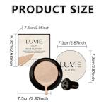 Luvie Glow Foundation Cushion, Mushroom Head Air Cushion CC Cream Foundation, Full Coverage Foundations for Mature Skin, BB Cream for All Skin Types (Warm, 0.64OZ)