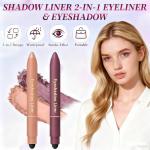 VFFWBB Shadow Liner 2-in-1 Eyeliner & Eyeshadow,Plum Eyeshadow Stick,Perfect Color Duo-shadow Liner, Waterproof Eyeliner, Smudge-proof Duo Eye Shadow Stick, Long-lasting Combination, Easy To Apply