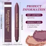 VFFWBB Shadow Liner 2-in-1 Eyeliner & Eyeshadow,Plum Eyeshadow Stick,Perfect Color Duo-shadow Liner, Waterproof Eyeliner, Smudge-proof Duo Eye Shadow Stick, Long-lasting Combination, Easy To Apply