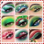 Green Red Eyeshadow Palette, Pigmented Matte Shimmer Christmas Makeup Pallet for Grinch, Shrek Makeup, 18 Colors Long Lasting Xmas Green Gold Glitter Eye Shadow Palette for Holiday, Parties, Cosplay