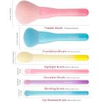 docolor 6 Piece Makeup Brush Set for for full face and eye makeup application, for Foundation, Powder, Blush, Contour, Concealer ＆ Eyeshadow, Mini Makeup Brushes Travel Gift Set Cruelty-Free & Vegan