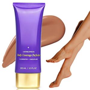 Tattoo Cover Up Makeup, Body Coverage Perfector Waterproof for Leg & Body Makeup, Bruise Scar Make up Tattoo Concealer Skin Full Coverage with Long Lasting 3.5oz, Bronze Radiance
