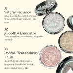 K'APEINE Face Highlighter Palette,Pink Glitter Eyeshadow Pearl Shimmer Single Makeup Kit High Glossy Face Makeup Palette Sparkling Highlighter Makeup Palette Smooth Baked Lasting Shining Makeup Kit-03