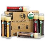 Earth's Daughter USDA Organic Lip Balm 6-Pack Stocking Stuffers - Fruit Flavors, Beeswax, Coconut Oil, Vitamin E - Best Lip Repair Chapstick for Dry Cracked Lips - Moisturizing Lip Care