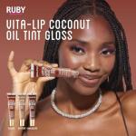Ruby Kisses Broadway Vita-Lip Tinted Lip Gloss Set (3 Pack Cocoa, Butter, Chocolate) Ultra-Hydrating Coconut + Jojoba Oil & Soothing Formula with Vitamins, High-Shine Non-Sticky Finish Lip Balm