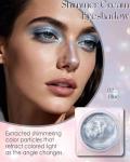 Glitter Cream Eyeshadow Palette, Blue Shimmer Long-Lasting Eye Shadow Pot, Single Holographic Iridescent Eyeshadow Palette Eye Brightener, Smooth Texture Blendable Highlighter Makeup for Women-02
