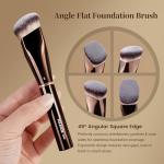 MAANGE Makeup Brushes 16Pcs Professional Foundation Powder Blush Contour Eyeshadows Double-End Makeup Brushes Set with Bag and Gift Box-CoffeeBrown