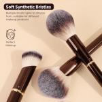 MAANGE Makeup Brushes 16Pcs Professional Foundation Powder Blush Contour Eyeshadows Double-End Makeup Brushes Set with Bag and Gift Box-CoffeeBrown