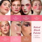 KYDA Baked Blush Palette, Marbleized Matte Blush, Buildable Natural Glow Cheek Color, Matte Stain Blusher Makeup, Long-wearing Smooth Coverage, Blend Seamlessly, Skin Glow Makeup Palette, Berry Canvas