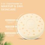 Club Suppin Translucent Pressed Powder Foundation + Overnight Skincare, Makeup Setting Powder & Matte Face Powder with Shea Butter, Amino Acids& Aloe Extract from Japanese Skincare Orange PLUSH