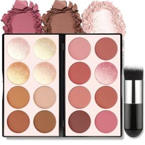 16-Color Blush and Highlighter Makeup Palette